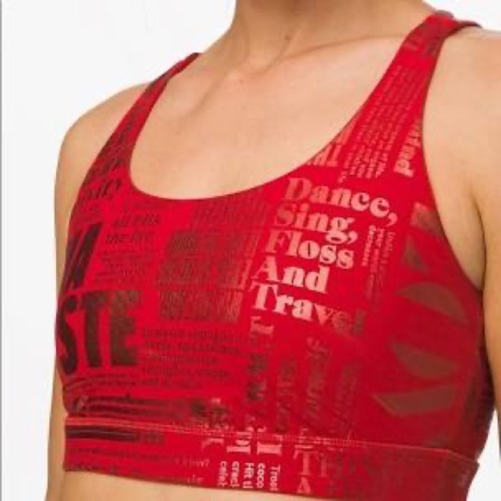 🚨SOLD🚨LULULEMON Red Manifesto SPORTS BRA